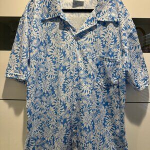 Dodgers Luau Night 2023 Hawaiian Shirt Button Down Short Sleeve Blue/White XL